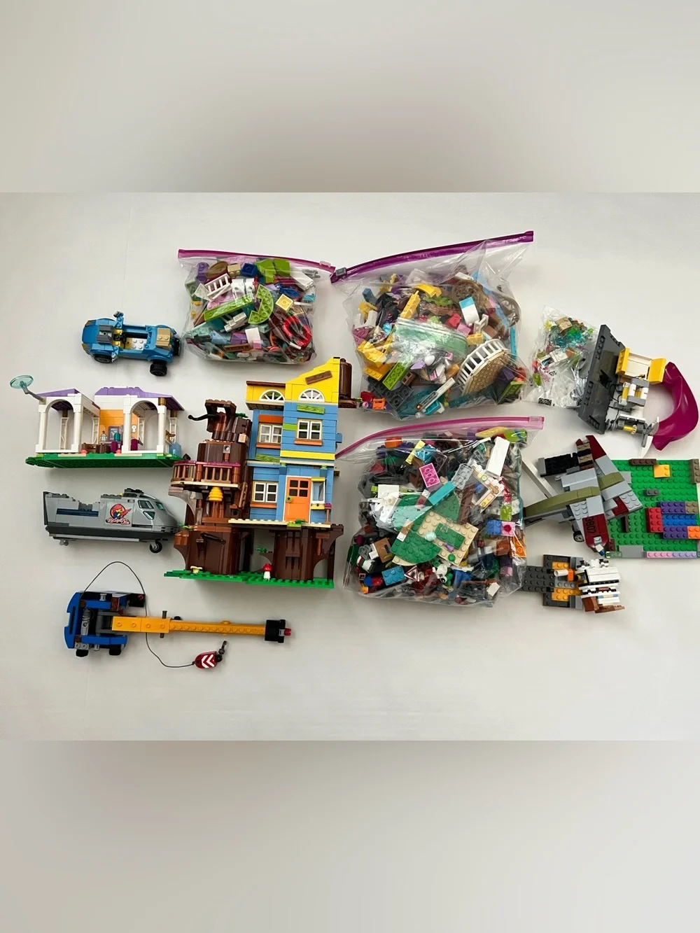 Lot Of 7 Lbs Lego Bricks Blocks Parts Pounds Set Assortments Slide Tree House